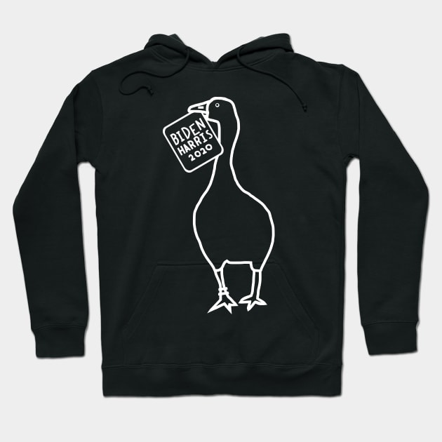 Whiteline Goose with Stolen Biden Harris Sign Hoodie by ellenhenryart